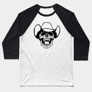 Laughing Cowboy Skull Baseball T-Shirt